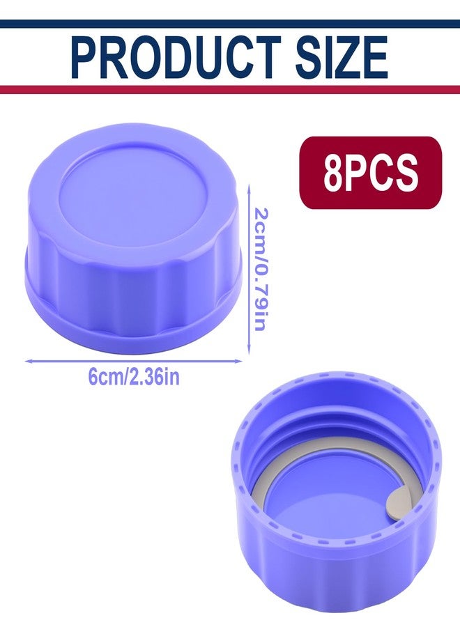 NICECRAFT 8 Pcs Baby Bottle Caps Compatible with Pigeon & Lansinoh Bottles Travel & Storage Lids Replacement Built-in Silicone Seal Leak-Proof (Purple) - Image 2